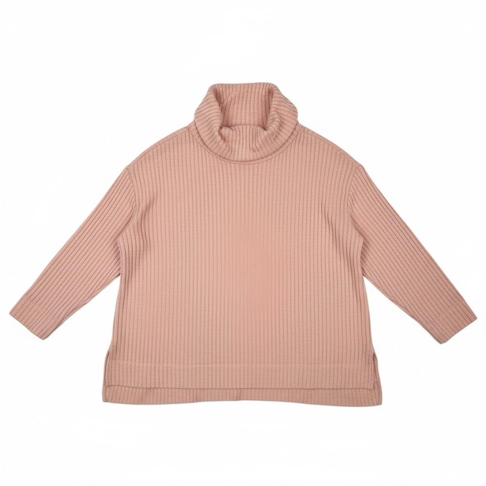 Maeve by Anthropologie Pink Ribbed Cowl Neck Tunic Sweater L NWTs